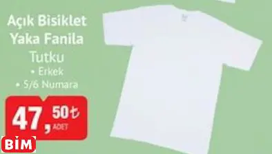 TUTKU AÇIK BİSİKLET YAKA FANİLA TUTKU AÇIK BİSİKLET YAKA FANİLA